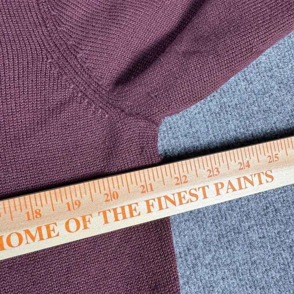Banana Republic 1/4 Zip Sweater Men's Small Maroon Italian‎ Yarn Wool Blend